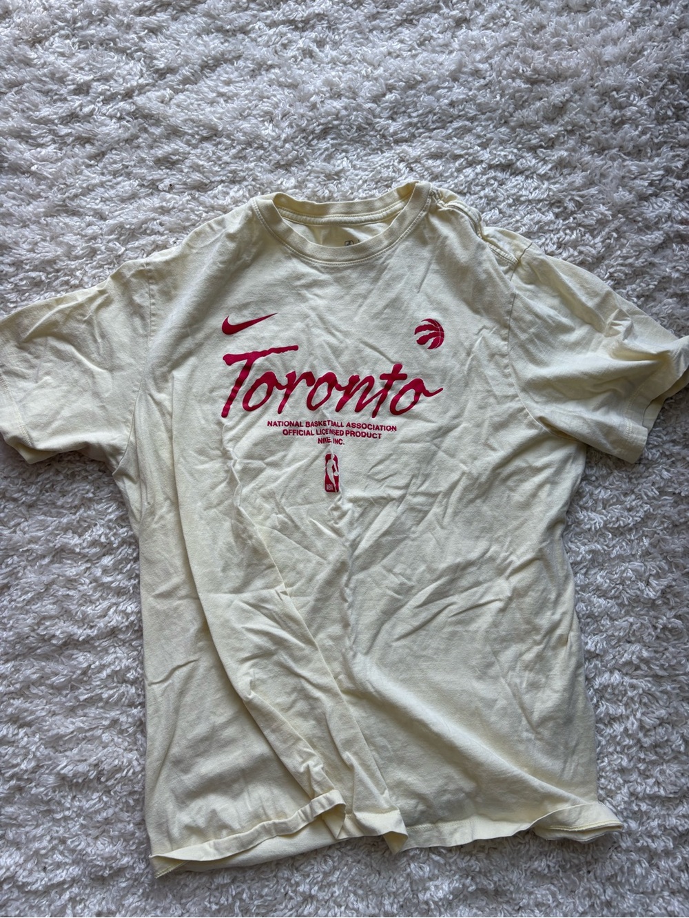 Nike Cream Toronto Script Short Sleeve Tee with Red Graphics